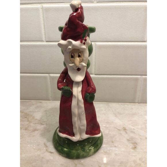 Santa Claus Christmas candlestick holder The Clayton Dickson Co. Canada 9” - Picture 7 of 10